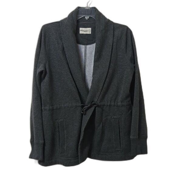 Eddie Bauer Tops - Eddie Bauer Open Sweatshirt TIE Jacket Size TXL Heather GRAY WOMENS